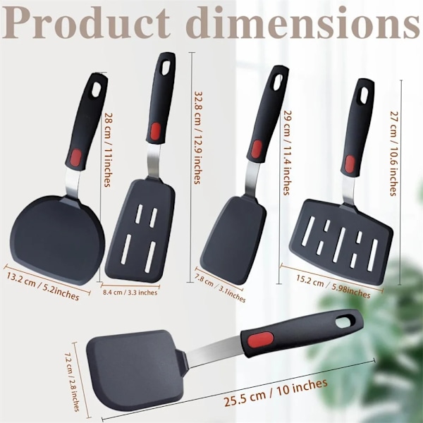 Silikonspatel för non-stick kastruller, högtemperaturbeständig, högkvalitativ omrörningsspatel i fjäderstål, stekspatel, köksredskap-1