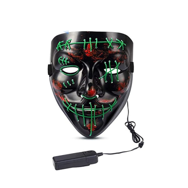 LED Lys Up Stitches Purge Mask Halloween Rave Clubbing Party Cosplay Cosplay Red