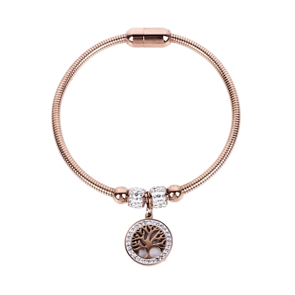 Stilful Livstræ Mønster Armbånd med Diamant Accenter - Elegant Titan Stål Smykker til Mænd og Kvinder, Ideel Gavevalg