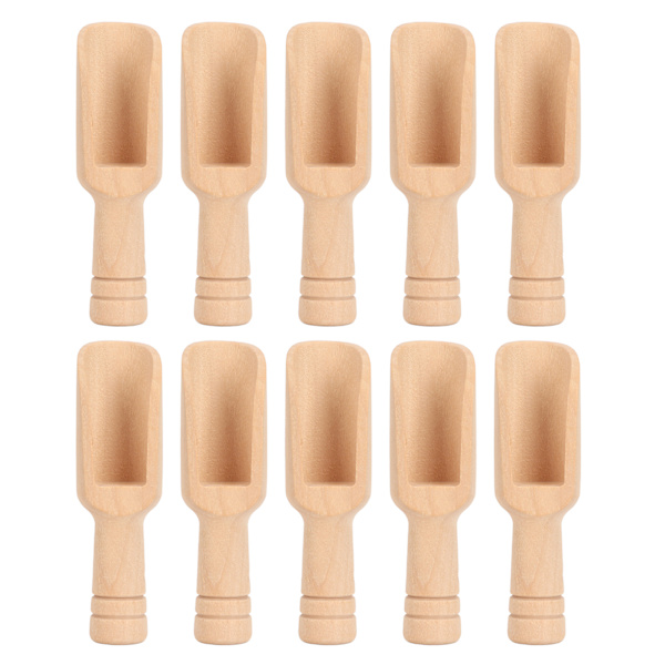 Ekologinen Puinen Kylpyammesuolan Kauha - Kiillotettu Pinta, Ihanteellinen Kylpyhuoneisiin - Tyyppi 1 (2,4x7,6cm/0,95x3,0in), 10 Kpl