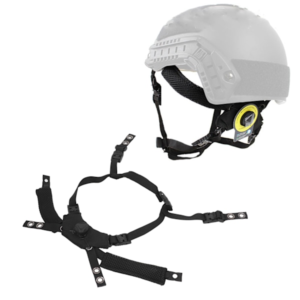 Justerbar Dial Suspension System Hakestroppen til FAST og MICH Hjelme - Kompatibel med Wendy Hjelm Black