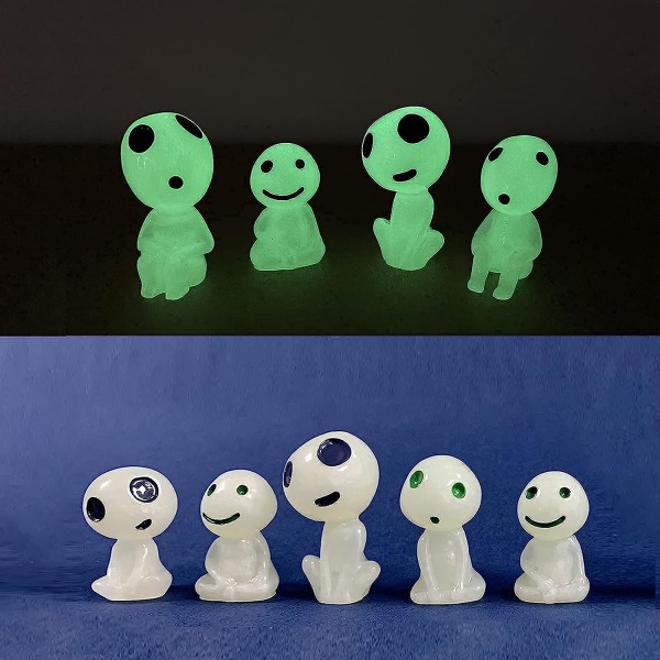 10 ST Luminous Ghost Tree Alves Miniature Garden Gnome Glow in D 10pcs Green