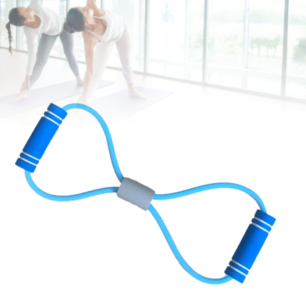 Justerbar Figur 8 Motståndsband - Elastiskt Fitness Dragsnöre för Arm- och Axeltöjning i Blå Blue