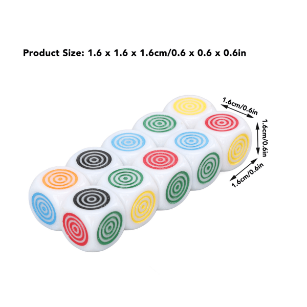 10 stk. Letvægts 6-Sided Spilleterninger - Holdbare Hvide Plastikterninger til Brætspil og Terningespil 10Pcs