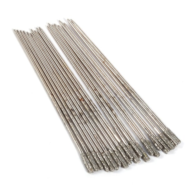 20 stk. 1 mm diamantbelagte Lapidary Bor Bits - Solide Nåle Bits til Smykker og Agat