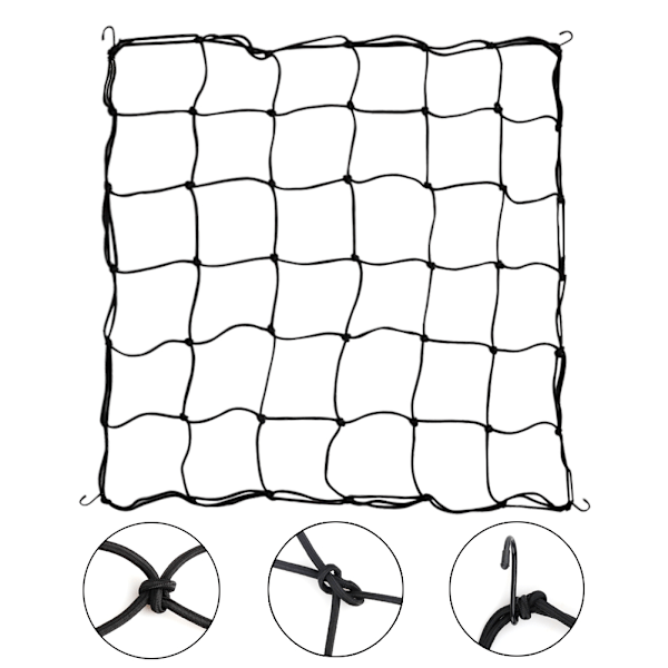 Sisäkasvien tukiverkko 36 ruudulla (80x80cm) ja 4 koukkulla - Valmistettu joustavasta kumimateriaalista