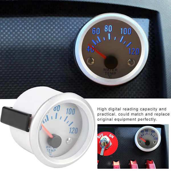 52mm 2\" Universal Bilmotor Digital Blå LED Vandtemperaturmåler - 40-120℃ Range