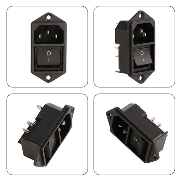 IEC320 C14 AC Virtajohdon Pistorasia 10A Kytkimellä