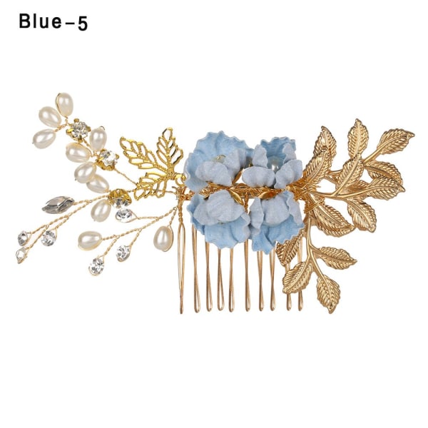 Hårkamme Blomster hårnål Brudeclips BLÅ blue 5