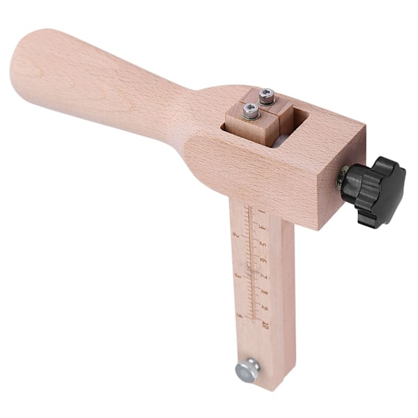 Säädettävä puinen kahva nahkahihnan leikkaustyökalu DIY- käsitöihin 3 terällä