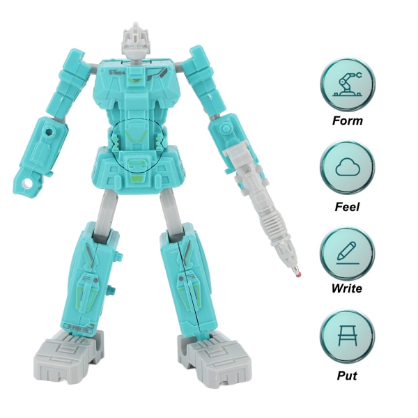2 stk Transformerende Robot Leke Sett - Deformerbare Robot Penner for Studenter - Grønn Studieutstyr Green 2Pcs