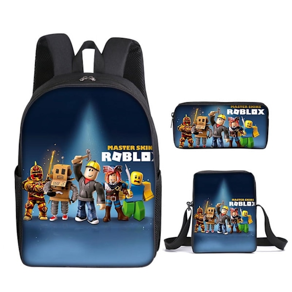 Roblox Reppu Musta Koululaukku Anime Koululaukku Kolmiosainen Reppusetti Teini-ikäisille