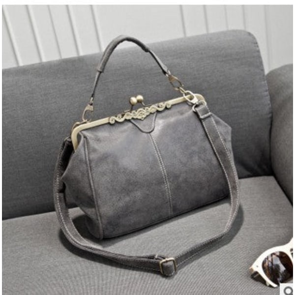 Dam Handväska Retro Ny Damväska Portabel axel Crossbody Matt Gray