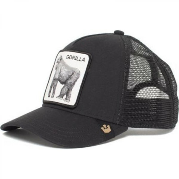 Unisex mesh Trucker Hat Square Patch Cap för damer Klassisk justerbar vanlig hatt (gorilla)