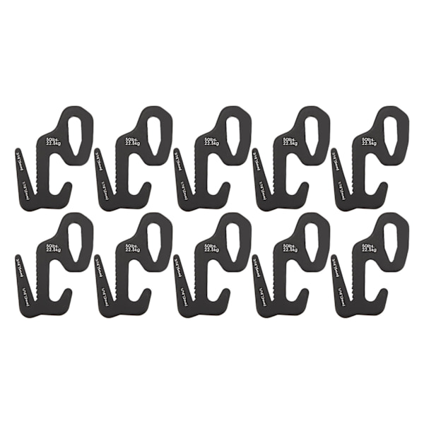 10 st Aluminiumlegering 9-formade Repspännare för Flexibel Utomhus Markis Tältinstallation 10PCS Black