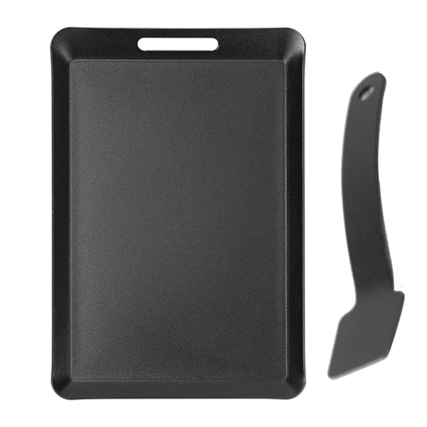 Alsidig Rektangulær Grillpande Sæt - Bærbar Husholdningstilbehør til Camping og Grill (18,9 x 12,9 x 0,7 cm, 2 Styk) 2PCS Black