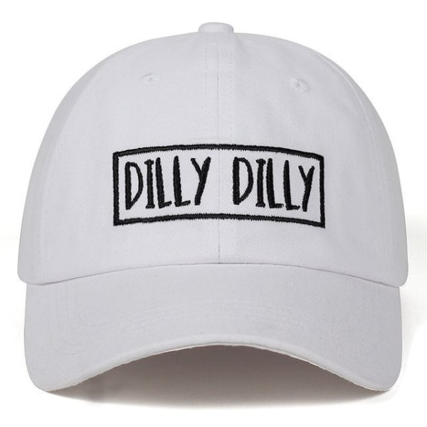Dilly Hat Hauska Brodeerattu Baseball Lippalakki Puuvillainen Hip Hop Hattu White