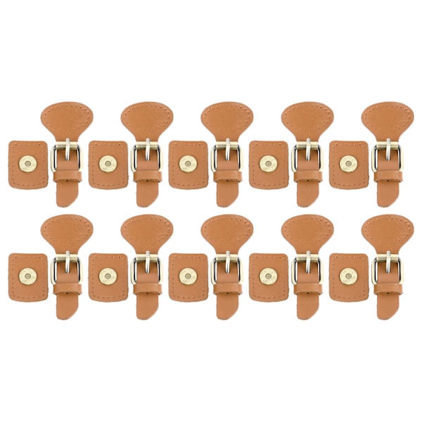 10 Sarjaa Nahkaisia Ommeltavia Solkia Sulkemiseen Nahka Snap Toggle Ommeltava Solki Takkiin Puseroon DIY Nahkatöihin Ruskea 10 Sets Tan