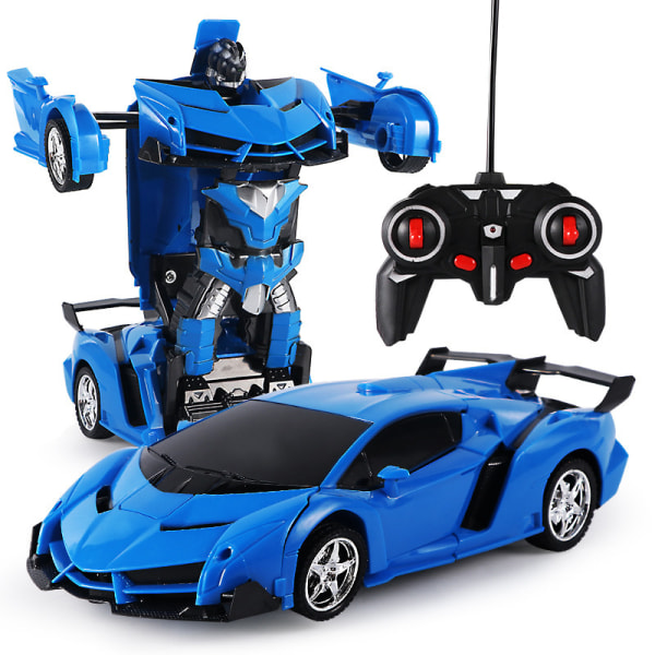 Fjernbetjent biltransformerende legetøj til drenge Blue