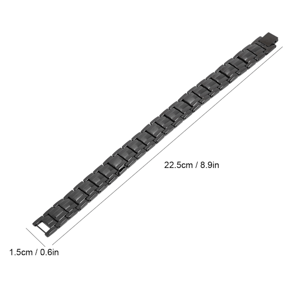 Magnetiskt armband för män för smärtlindring och minskning av trötthet - Snygg svart design för hälsa och välbefinnande Black