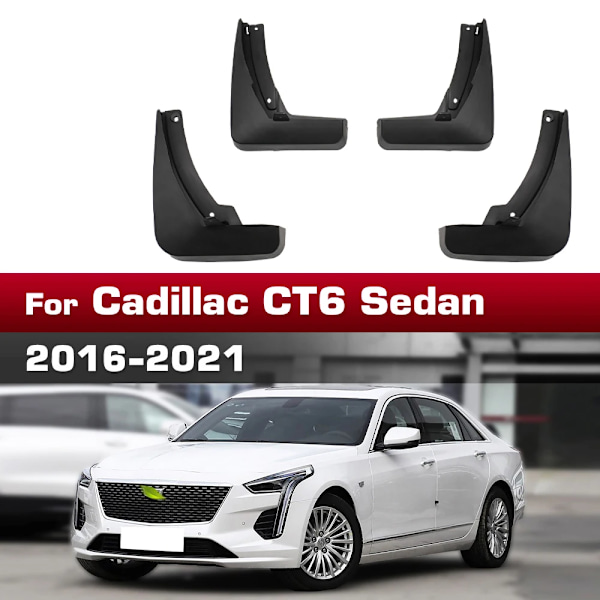 Til Cadillac CT6 2016 2017 2018 2019 2020 2021 Skærm Stænklapper 4 stk./sæt Beskyttelse Stænklap Mudguards Biltilbehør
