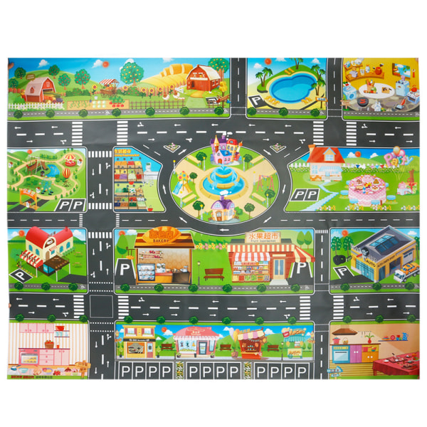 Road map themed educational baby play mats Style B