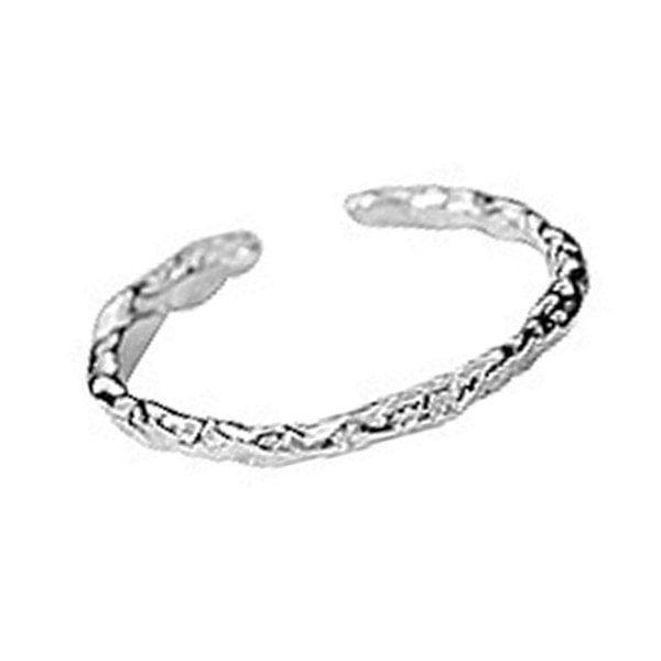 Justerbar Ring med Plettet Struktur og Åben Pegefinger - Minimalistisk Smykke til Hverdag og Særlige Anledninger (J1617)