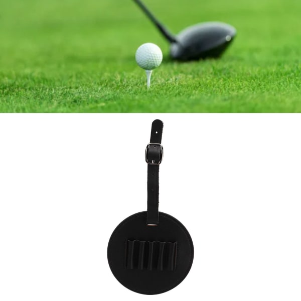 Golf T-pidike Organizer Kannettava PU-nahkainen Golf T-säilytyslaukku golfaajille Miehille Naisille Musta Black