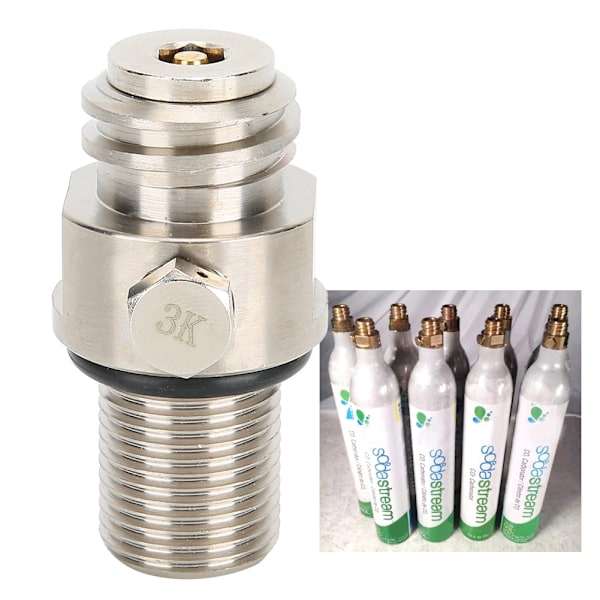 Hopeakaltainen hopea M18x1.5 TR21-4 kierteinen hiilihappopullon venttiili SodaStream-tarvikkeille