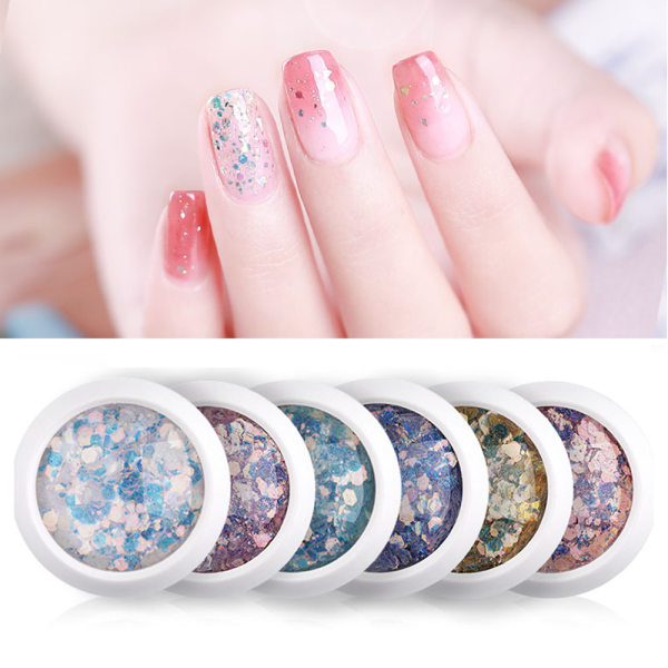 Holografinen Nail Glitter Mermaid Powder Flakes Shiny Charms