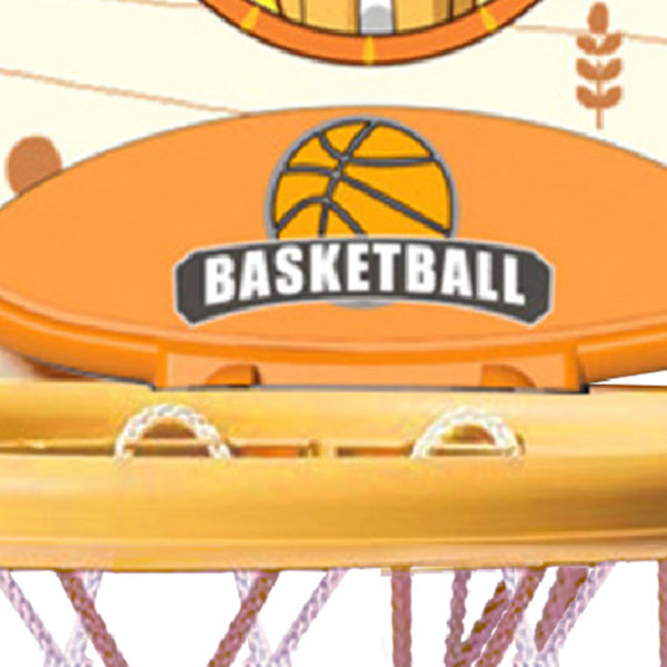 Justerbar Høyde Basketballkurvsett for Barn - Veggmontert Innendørs Basketballmålsett med Ballpumpe - Oransje Leke for Barn Orange