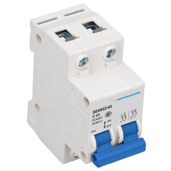 DC Miniature Afbryder 2P 6KA 400V Luftafbryder til Solcellepanel - C20 20A Rating