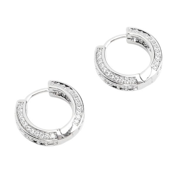 Snygga Minimalistiska Små Högörhängen i Silver med Zirkonia för Kvinnor