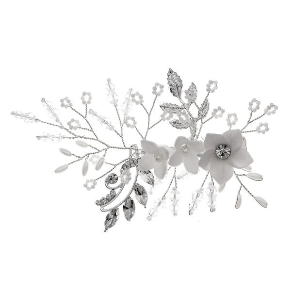 Kjoler, hårkamme, håndlavede hårspænder med blomsterperler, brudehovedbeklædning silvery HS-J5435