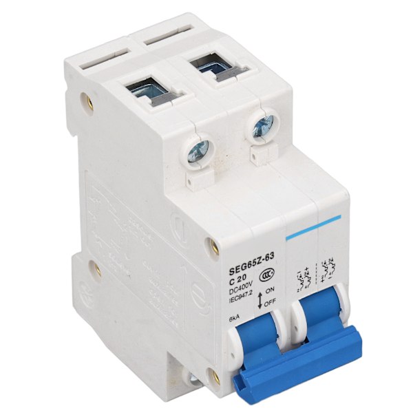 DC Miniature Afbryder 2P 6KA 400V Luftafbryder til Solcellepanel - C20 20A Rating