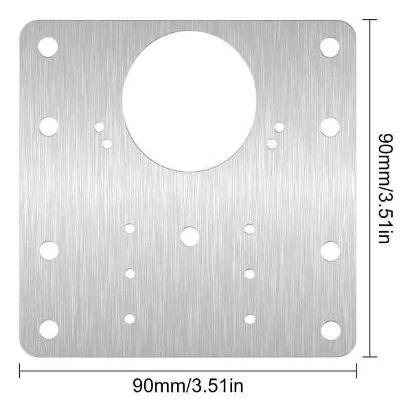 Reparasjonsplate for møbelhengsler 9x9 cm rustfritt stål 2-pa