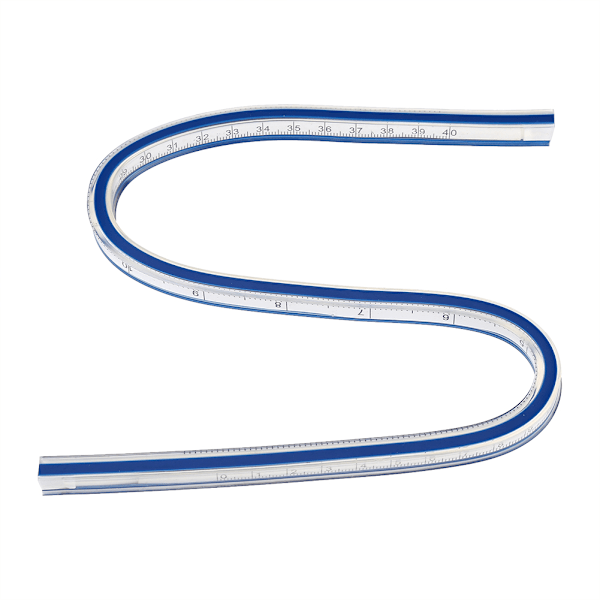 Flexibel Kurvlinjal: Mångsidigt Mätverktyg för Ritning, Måleri, Grafisk Design och Kläddesign (40cm)