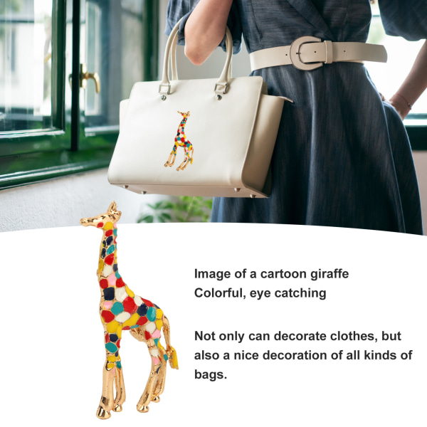 4 STK tegneserie girafbroche Udsøgt farverig elegant aluminiumslegering modegirafbroche til kvinder 4 PCS