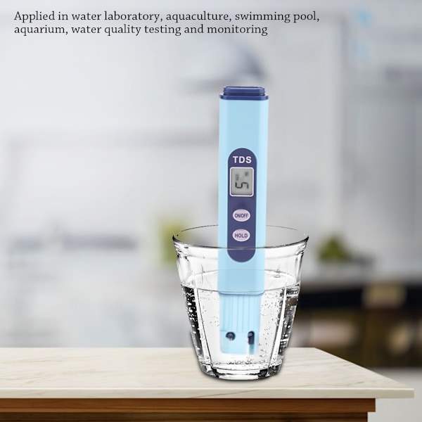 Portabel LCD TDS Vattenkvalitetstestare för Akvarier, Pool och Hydroponics
