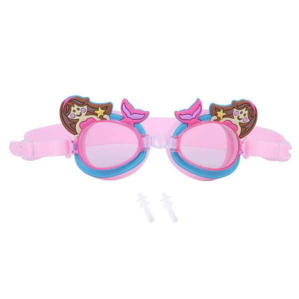 【Lixiang Store】 Søte tegneseriebarns vanntette og antidugg svømmebriller (Sea Maid) pink
