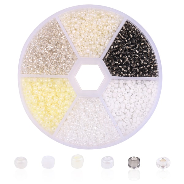 DIY Glass Millet Beads 6 väriyhdistelmä white