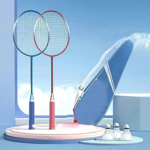 2 STK Badmintonketchersæt til udendørs baggårdsspil Lette badmintonketchere med fjerbold-bæretaske til voksne og teenagere Himmelblå Sky Blue 2PCS