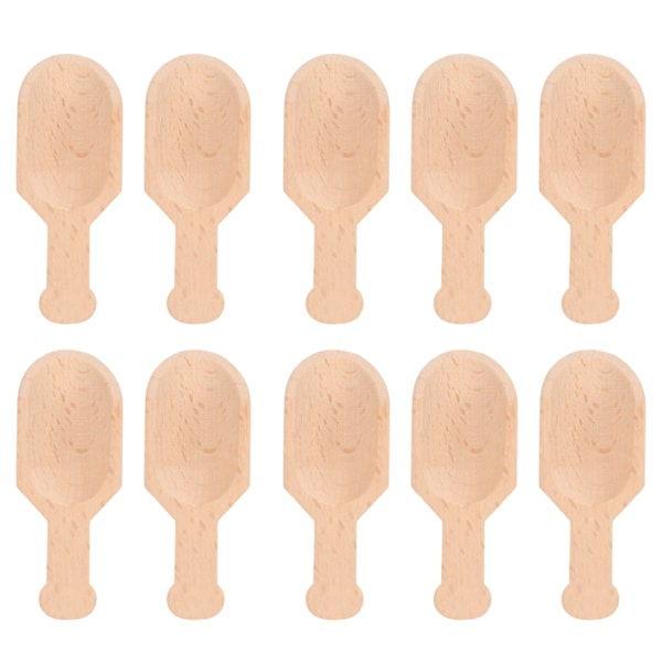 10 Økologiske Træbadesalt-Skeer med Polerede Overflader - Perfekt til Bruseværelser - Type 2 (2,3 x 7,6 cm / 0,9 x 3,0 tommer)