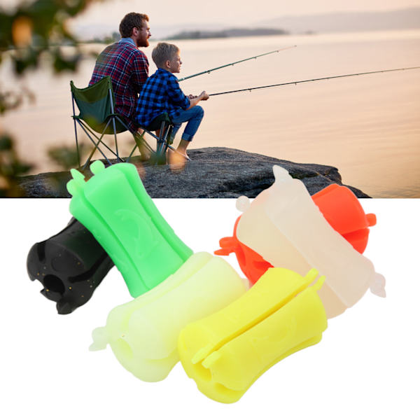 6-pakks bærbare fiskestavs kuleklips - Anti-skli bindende klips for fiskestenger (12 mm diameter) - Ideelt for båtfiske 6pcs