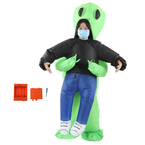 Oppustelige Alien Rider Kostumer Innovativ Sjov Vandtæt Alien Carry People Kostume til Cosplay Party Festival Voksne (til 150-190 cm)