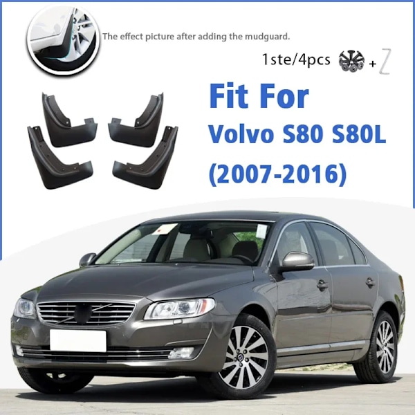 Volvo S80 S80L 2007 2008 2009 2010-2016 roiskeläpät, suojat, lokasuojat, auton lisävarusteet, etu- ja takaosat, 4 kpl