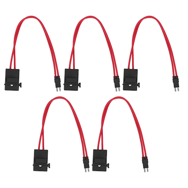5-pack Mini Säkringhållare för Bil med 20A 16AWG Tråd Förlängning, Inkluderar 5 Säkringar och 9,1 mm ACM Långa Ben