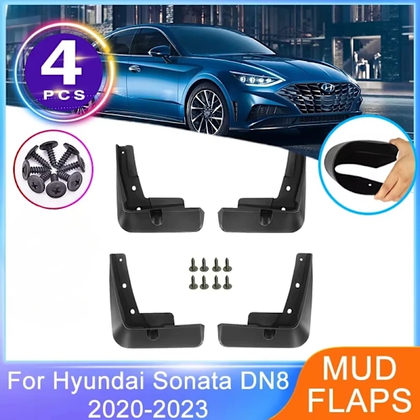 4x Hyundai Sonata DN8 2020 2021 2022 2023 Pyöränsuoja Lokasuoja Etu Taka Roiskeläpät MudFlaps Autotarvikkeet
