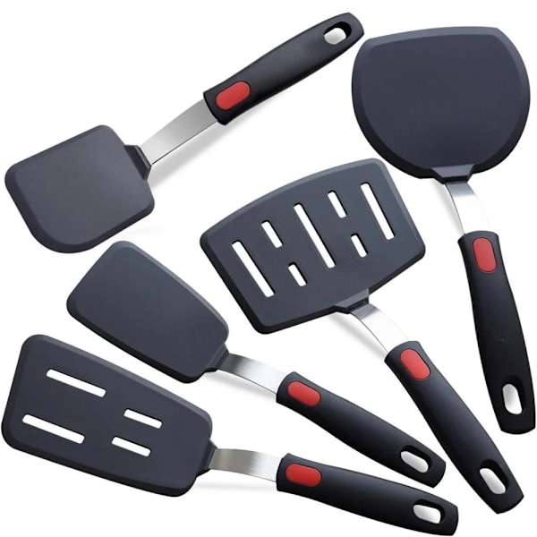Silikonspatel för non-stick kastruller, högtemperaturbeständig, högkvalitativ omrörningsspatel i fjäderstål, stekspatel, köksredskap-1