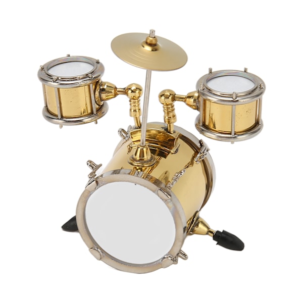 Miniatyr Trommesæt Replika - Musik Instrument Model til Dukkehuse, Perfekt Gave til Trommeslagere og Hjemmedekoration - Leveres med Æske